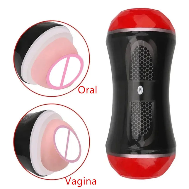 Realistic Blowjob Vagina Pocket Pussy Deep Throat Double Head Masturbator Cup Male Sex Machine Sex Toys For Men 18+ Adult Games