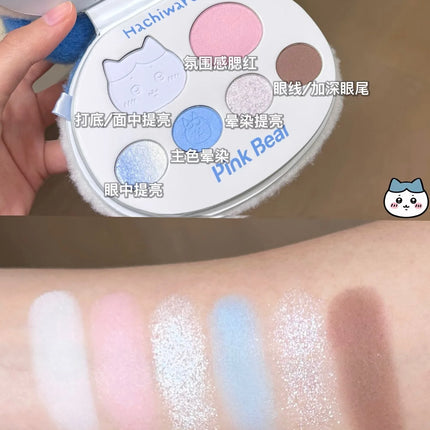 Pinkbear 6-Color Eyeshadow Palette Matte Waterproof Milk Tea Brown Pink Lasting Natural Eyes Makeup Cosmetics