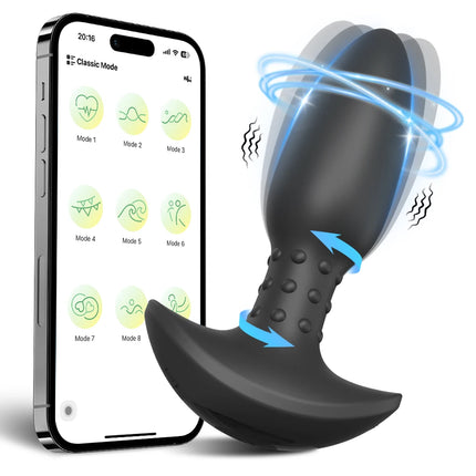 APP Control Rotation Butt Plug Anal Vibrator for Men Women 360° Wiggle Prostate Massager Anal Plug for Gay Sex Toy for Men