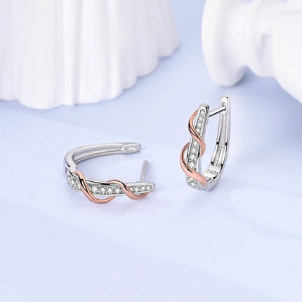2025 New 925 Sterling Silver Earrings Simple Bow Strawberry Butterfly Hoop Stud Earrings for Wedding Party Women Jewelry Girls