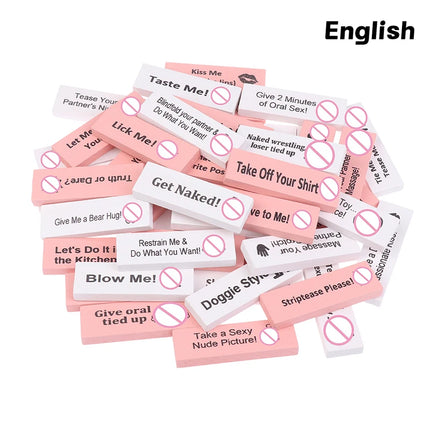 48Pcs Sex Block Tumbling Tower Stacking Games Game For Adults Sex Toys Valentine Wooden Block For Couples Erotica Party Block.