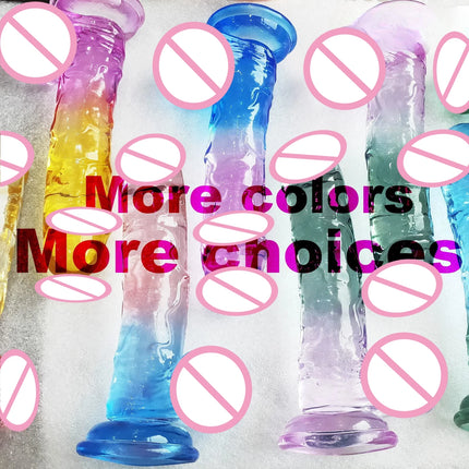 2 Sizes Soft Jelly Dildo Realistic Fake Dick Penis Suction Cup Dildo Realistic Sex Toys For Lesbian Women Female Masturbator