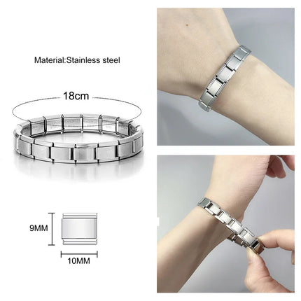 Classic Lipstick Rose Queen Women's Day Gift Italian Link fit 9mm Stainless Steel Making Bracelet DIY Fashion Charm Jewelry