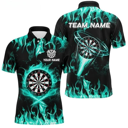 2026 Collar Button T-shirt 3D Dart Printed Men's Polo Shirt Fashionable Casual Sports Jersey Short Sleeved Dart Polo Shirt