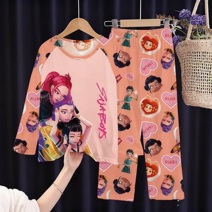 2026 Autumn Children Pajama Sets Cartoon Hunter Sleepwear for Kids 2-14years Teen Pijamas Boys Girls Loungewear Baby Clothes