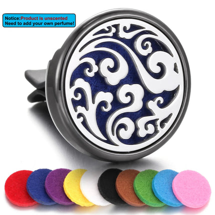 1pc Refillable Car Air Freshener Perfume Diffuser Clip, Auto Air Vent Car Interior Car Aromatherapy Diffuser With 10pcs Pads