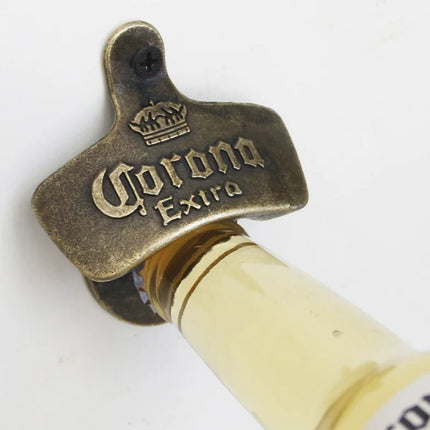 Wall-Mounted Fixed Beer Bottle Opener Corona Zinc Alloy Opener Suitable for Home Parties