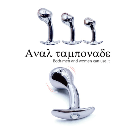 1pcs, Metal dildo anal plug, gem base butt plug, outdoor wear anchor close-fitting design, male and female masturbators, adult s
