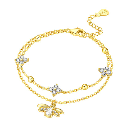 Original 925 Sterling Silver Butterfly Bracelet Zirconia Tennis Ball Women Fashion Simple Engagement Wedding Charm Jewelry Gift
