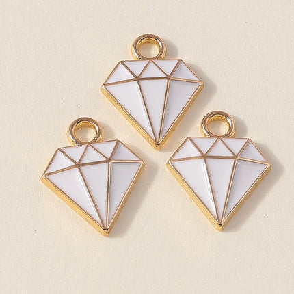 10pcs 11x14mm Cute Enamel Triangle Shape Charms Pendants for Jewelry Making Drop Earrings Necklace Bracelets DIY Crafts Supplies