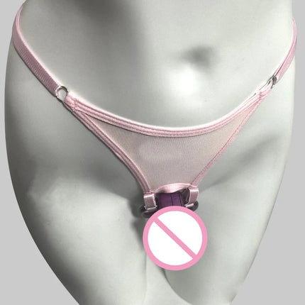 Black/red/pink T-back Chastity Cage Sissy with Fixed Strap Chastity Belt Adjustable Penis Cock Cage Underwear Sex Toys for Men