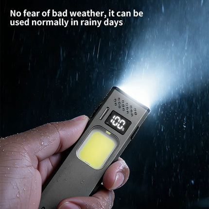 Ultra Thin Mini EDC Flashlight Magnetic LED Torch with Pen Clip USB Rechargeable Pocket Light for Outdoor Camping Hiking Carry