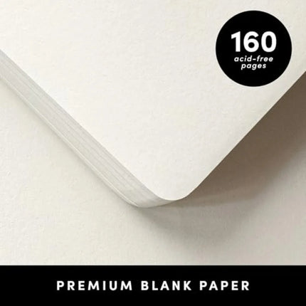 Blank Journal Notebook,,160 Pages, Medium 5.6 in x 8 in - 100 GSM Thick Paper Hardcover Journaling Notebook for Work, School, N