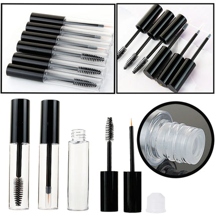 15/20/25pcs Empty Mascara Tube Eyelash Cream Vial Liquid Bottle 10ml Sample Cosmetic Container with Black Cap Refillable Bottle