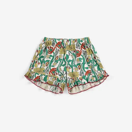 2026BC Short-sleeved Set Boys' Printed Shirt Shorts Polo Shirt Casual Pants Girls' Wide-Leg Pants Short Skirt
