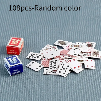 2PCS  Set of 54 Mini Creative Playing Cards, handmade paper playing cards, suitable for novelty party games and gifts, decorative travel games and small playing card expansions, ideal for unique party entertainment and creati