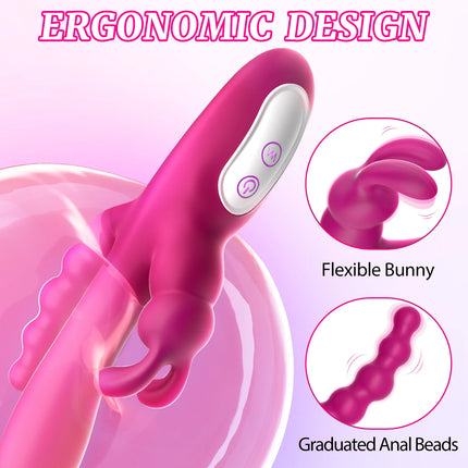 3 In 1 Dildo Rabbit Vibrator for Women G-Spot Orgasm Masturbator Anal Plug Clitoris Stimulator Female Masturbation Sex Toys 18+