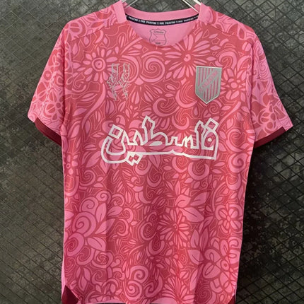 3D printed Chilean Palestino jersey 2425, a rare pink football team shirt for men and women, quick-drying and breathable T-shirt