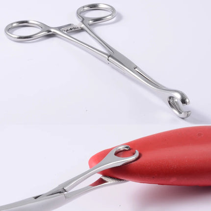 1PC Surgical Steel Professional Belly Ear Tongue Septum Lip Piercing Forceps Tweezer Clamp Self-Locking Piercing Needle Tool