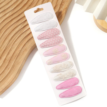 10Pcs/Set Newborn Cute Embroidery Printing BB Clip Fashion Girl Hair Clip Baby Hair Accessories Kids Accessories Headwear Gift