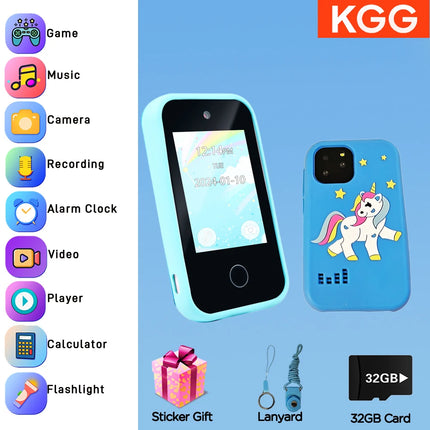 New Kids Smart Phone Toys Unicorn Toddler Play Phone Dual Camera Cell Phone Travel Toy Preschool Learning for Boys Girls Gifts