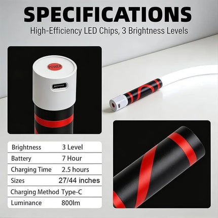 SCKDAY 360° Flexible LED Work Light 800LM Silicone Inspection Lamp Type-C Charging Bendable Flashlight for Tight Engine Space