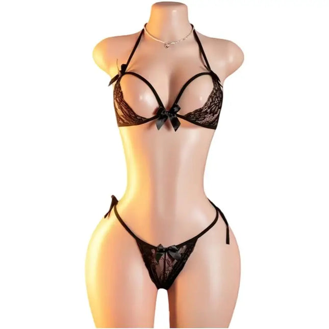 Thin Sexy Lingerie Women Bra Sets Push Up Briefs Set Erotic Clothing Transparent Lingerie Set Lace Design Hot Underwear Set New