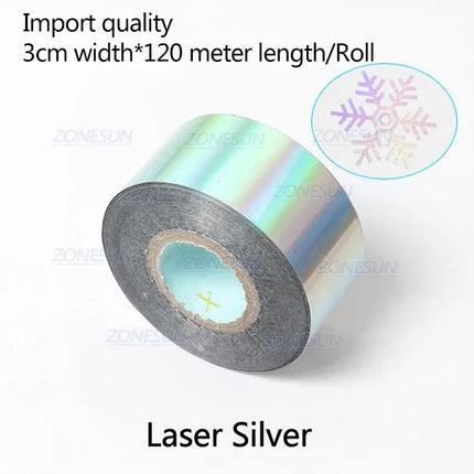 ZONESUN Hot Stamping Foil 3cm Hot Stamp Ribbon Date Coding Foil Paper Hot Embossing Foil Paper Make Colorful Logo
