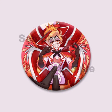 Lucifer Alastor Duckies Soft Button Pins DIY Round Snap-in Brooches Backpack Shirt Accessories  Customize Cartoon Cosplay Badge
