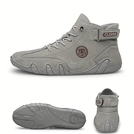 CLOHOO Hand-Sewn Octopus Design Men's Short Boots High-Top Leather Riding Boots Stylish Men's Footwear