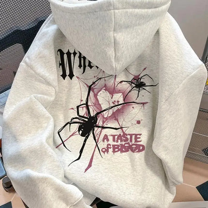 25 Autumn Winter Best-selling Trend Spider Print Men Women Hooded Sweatshirt Daily Outdoor Vacation Casual Loose Warm Sportswear