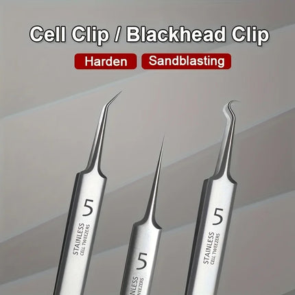 German Ultra-fine No. 5 Cell Pimples Blackhead Clip Tweezers Beauty Salon Special Scraping & Closing Artifact Acne Needle Tools