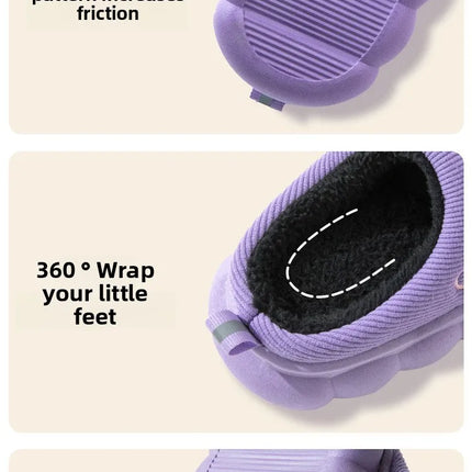Autumn Winter Children Cotton Slippers Boys Toddler Indoor Anti Slip Warm Home Slipper Kids Girls Baby Cute Cartoon Plush Shoes
