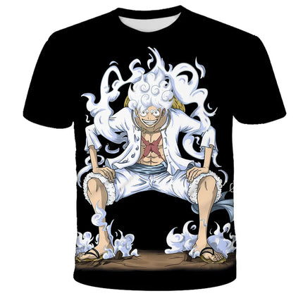 Fashion Kid Anime One Piece Luffy T Shirt Boy Clothing Kids Boys Tshirt Children T-shirt Summer Short Sleeve Tops Tees