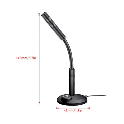 USB Desktop Microphone 3.5mm Omnidirectional PC Laptop Computer Mic for Computer Gaming Recording Chatting Singing Meeting