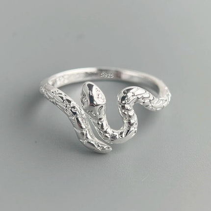 BF CLUB 925 Sterling Silver String Ring For Women Jewelry Finger Open Handmade Inter Snake Rings Allergy For Birthday Gift