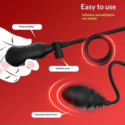 preferredInflatable Anal Plug Unisex Butt Plug with Hand Pump 3 Beads 6 Beads Soft Silicone for Couples Adult Play Bedroom