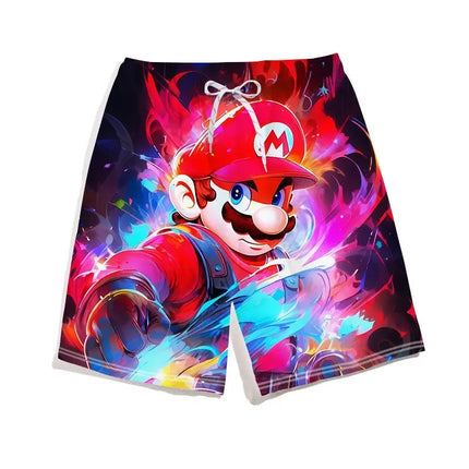 Summer Mario Shorts, Men's Beach Pants, Casual Pants, Luigi Kuba Thin Style with Everything Around The Summer Style