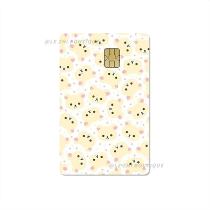 Japan Anime Cute Cartoon Bear Credit Debit Card Sticker Kawaii Bus Pass Diy Waterproof Small Chip Film Sticker Decoration