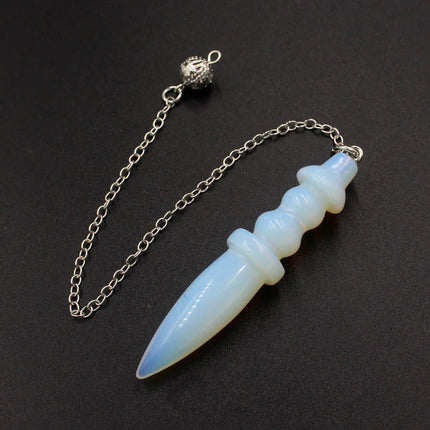 Natural Stone Pendant Egyptian Crystal Pendulum for Divination Dowsing Reiki Pink Clear Quartz Amethysts Black Onyx Pendulo X130