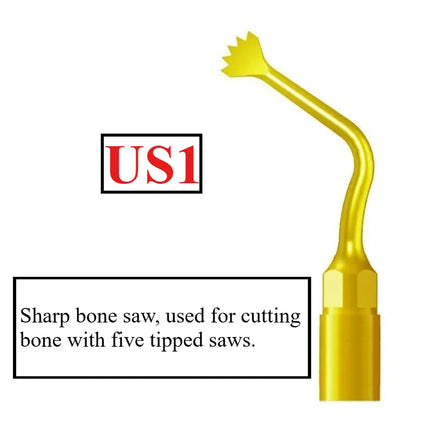 Finer 1pcs Dental Piezosurgery Tip Bone Surgery Tip Ultrasonic Bone Cutter Exelcymosis Dental Surgery Tip Fit Mectron Woodpecker