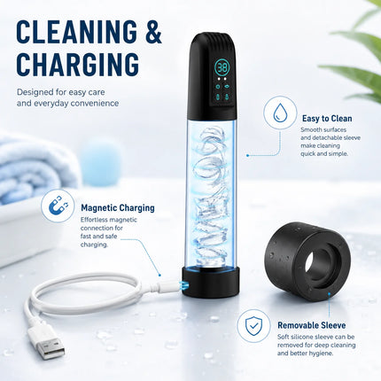 Electric Penis Pump Adult Penis Toy Powerful Suction Male Penis Enlargement Masturbator IPX7 Waterproof Sex Toys for Men