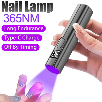 Rechargeable Electric Cordless Nail Lamp with LED LCD Display，365nm Portable Timed Mini Nail Dryer Women Hand Foot Care Nails