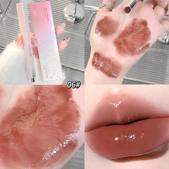 Clear Water Light Solid Lip Gloss Jelly Watery Pink Lipstick Pencil Moisturising Mirror Lipstick Pen Korean Lips Makeup Cosmetic