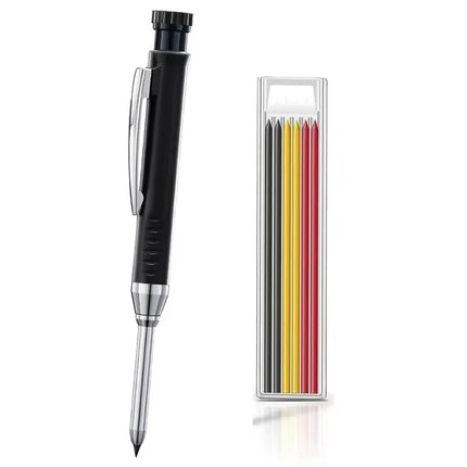 Solid Carpenter Pencil Set Mechanical Woodworking Tools with Refill for Carpentry Marking And Scriber Construction Job E