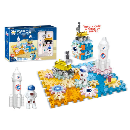 Large Particle Building Blocks Dinosaur Windmill Gear Building Blocks Playground 2-in-1 Children's Electric Science and Educatio