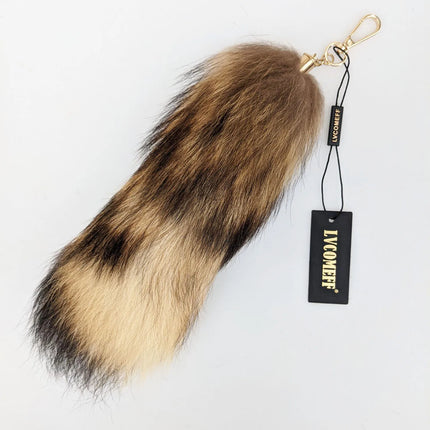 natural fox fur tail keychain furry 2024 chic y2k  beautiful accessory length 40 cm Car Keychains For Women