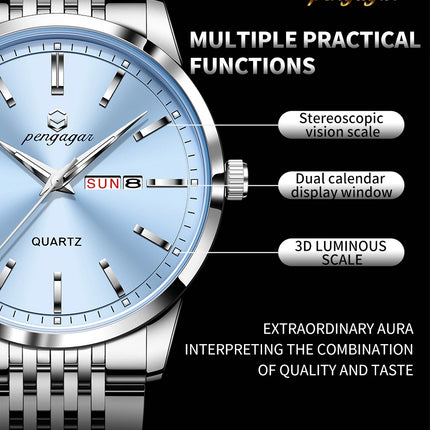 2025 New Top Brand Luxury Men's Wristwatch Waterproof Luminous Date Men's Watches Stainless Steel Quartz 43mm Men's Watch Male Watch