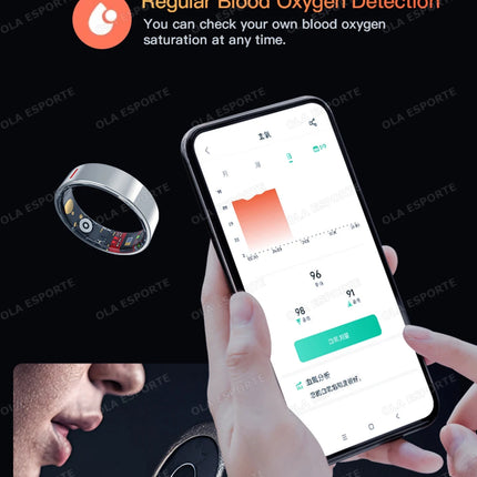 Men Women Smart Ring Health Monitoring Sport Tracker Step Count Rings 5ATM ,IP68 WaterProof  Gesture Control Smartring Ring Gift