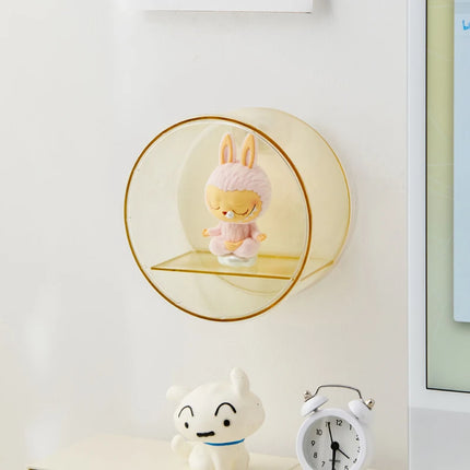 Transparent Wall Mounted Circular Display Cabinet Blind Box Display Rack for Labubu DIY Figure Doll Storage Box for Collector